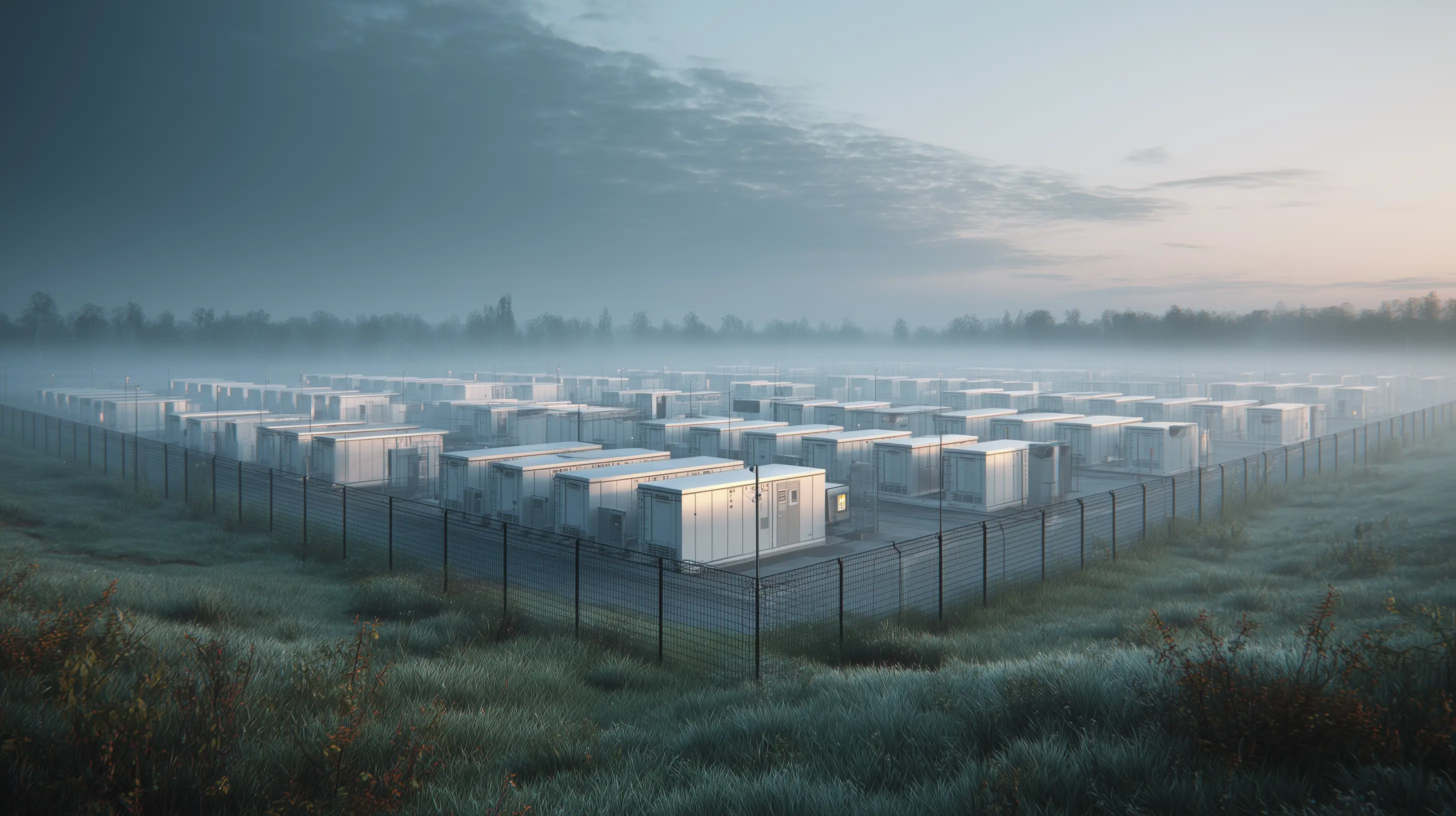 Battery storage facility with field view